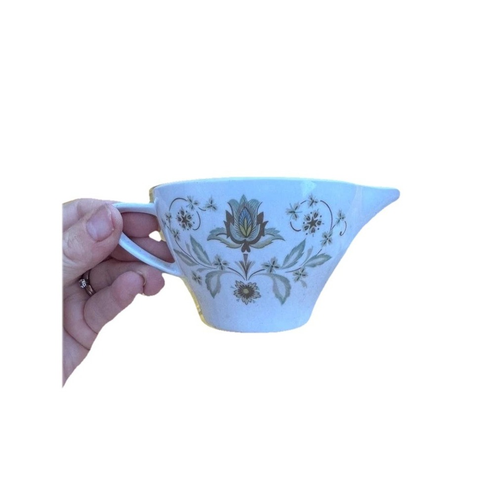 Vintage White Noritake Set of 11 Cups Creamer Green Floral Pattern Melamine - Picture 7 of 14